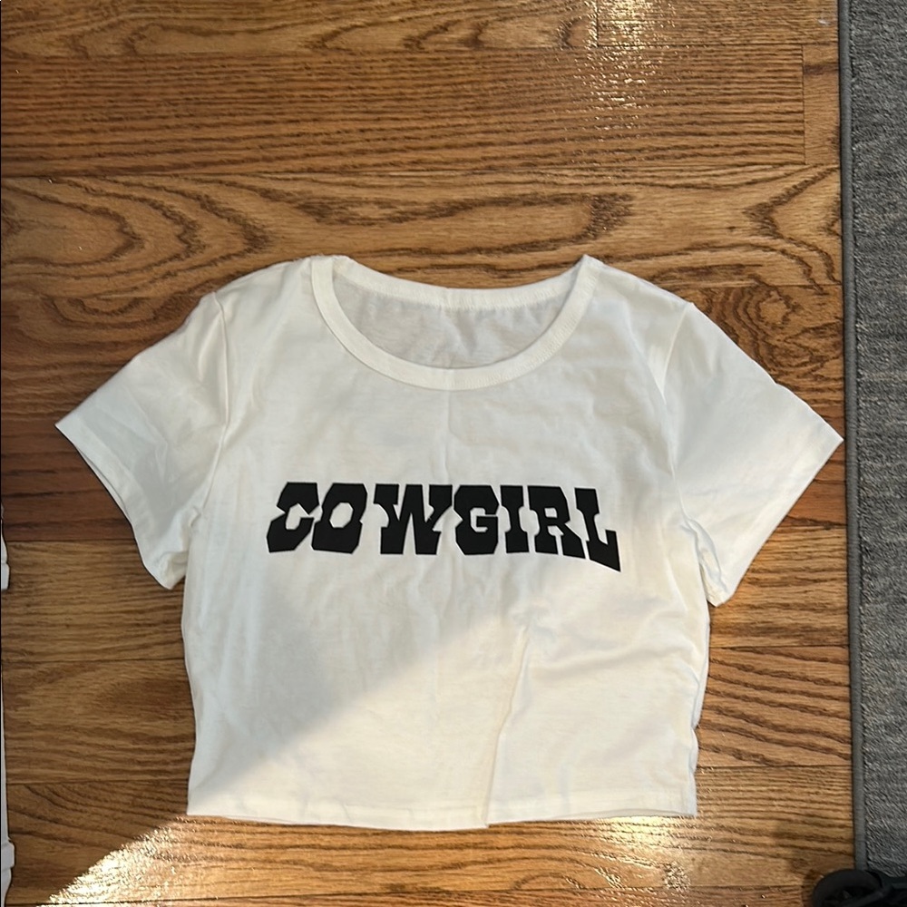 Cowgirl White Crop Top